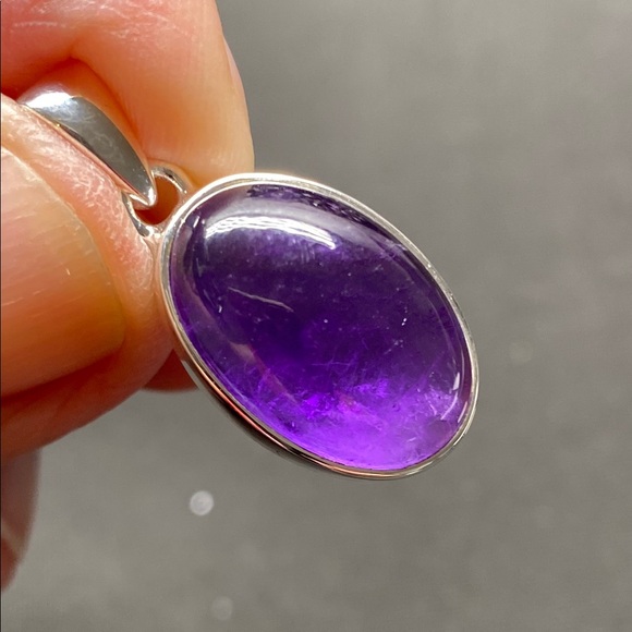 Amethyst Pendant in Solid Sterling Silver 925 - Picture 1 of 8